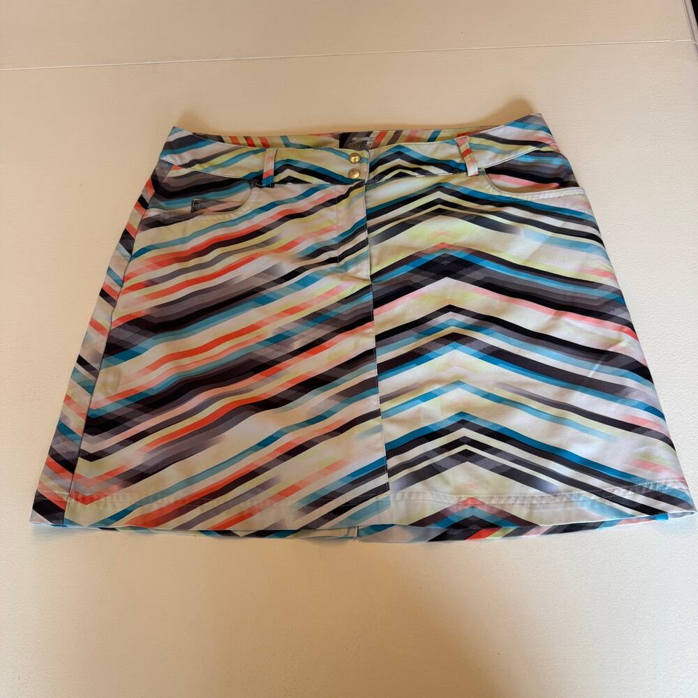 Slazenger Women's Striped Golf Skort Multicolored Size 6 Spandex Shorts Outdoor